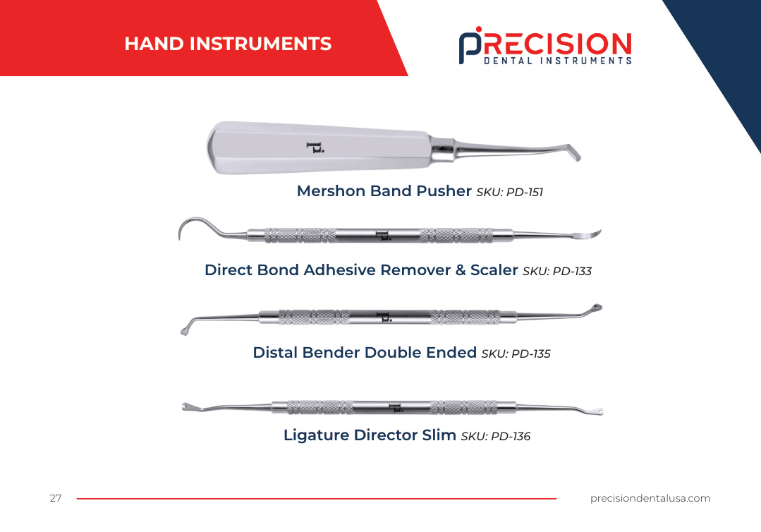 Hand Instruments Mershon Band Pusher Precision Dental USA